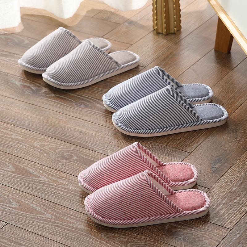 cotton slippers men's autumn and winter slippers home indoor non-slip household cotton slippers women's confinement shoes slippers winter Specification drawing