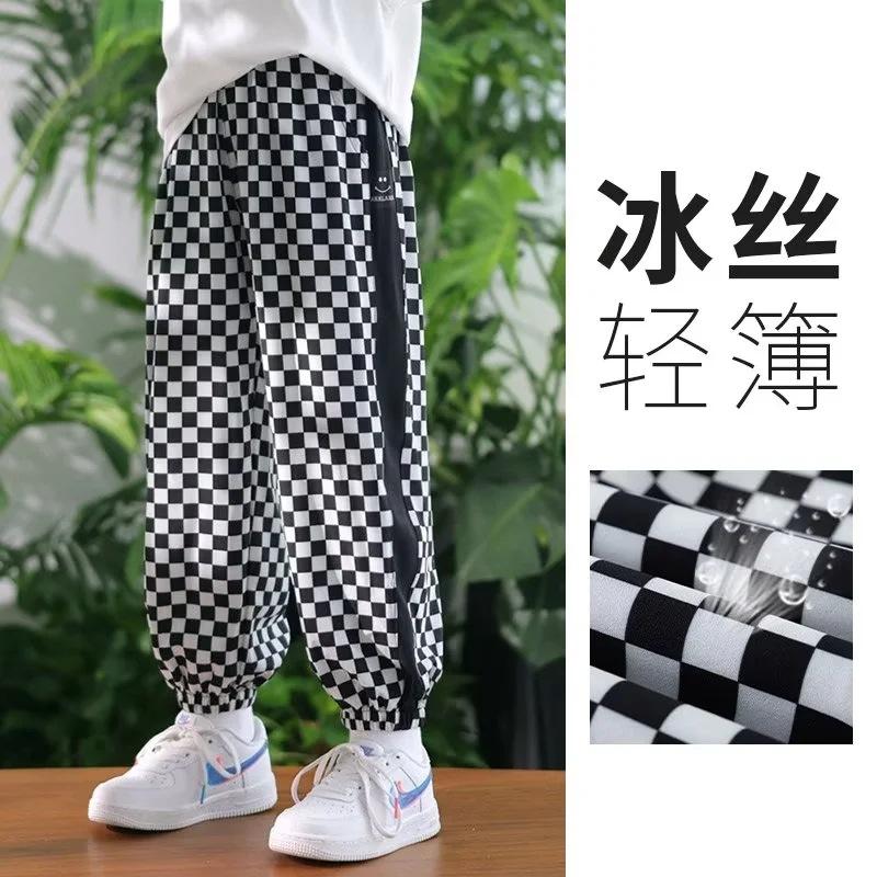 Children's Anti-Mosquito Pants Summer Thin 2023 New Boys and Girls Casual Jogger Pants Medium and Big Children Loose Track Pants Tide