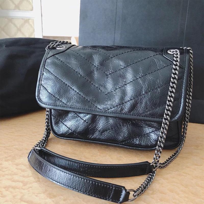 european and american luxury big brand bag niki hobo bag pleated oil wax flip chain messenger shoulder messenger bag for women