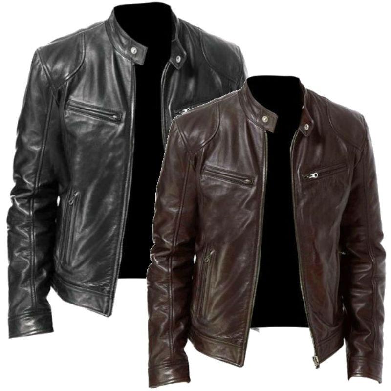 men's leather jacket bomber motorcycle biker jackets men's pu leather jacket