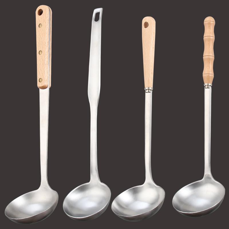 factory wholesale stainless steel soup colander kitchen supplies amazon hot selling wooden handle kitchenware kitchen items full figure