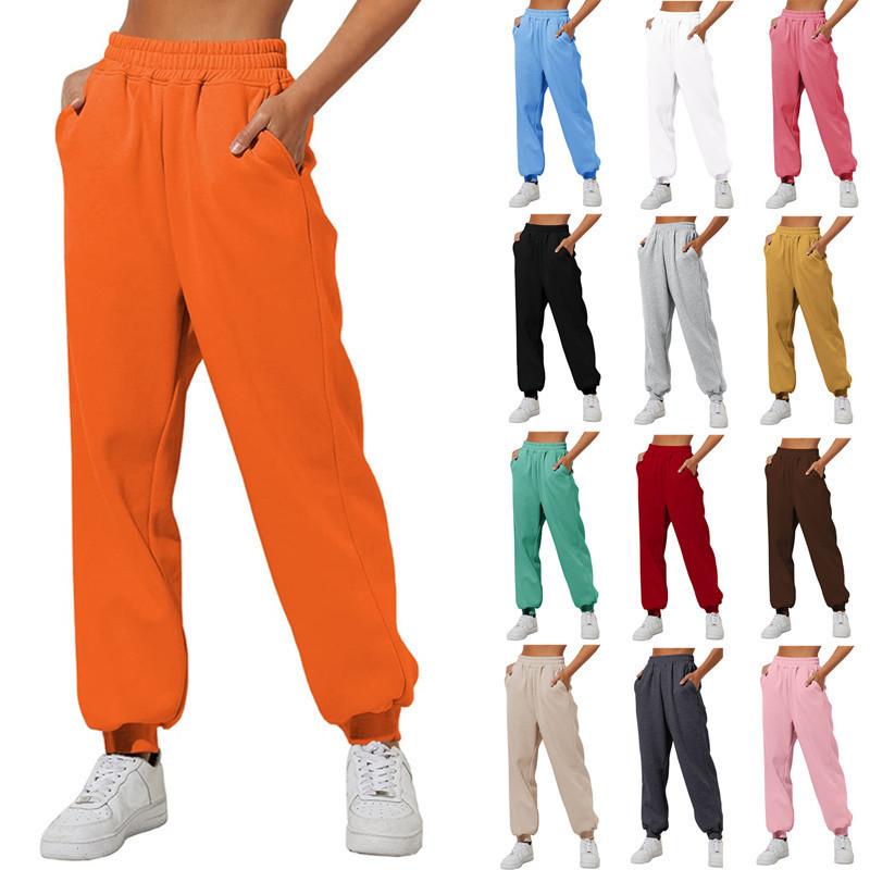 amazon 2023 women's high waist loose track pants comfortable high waist jogger pants casual sweatshirt pant belt pocket