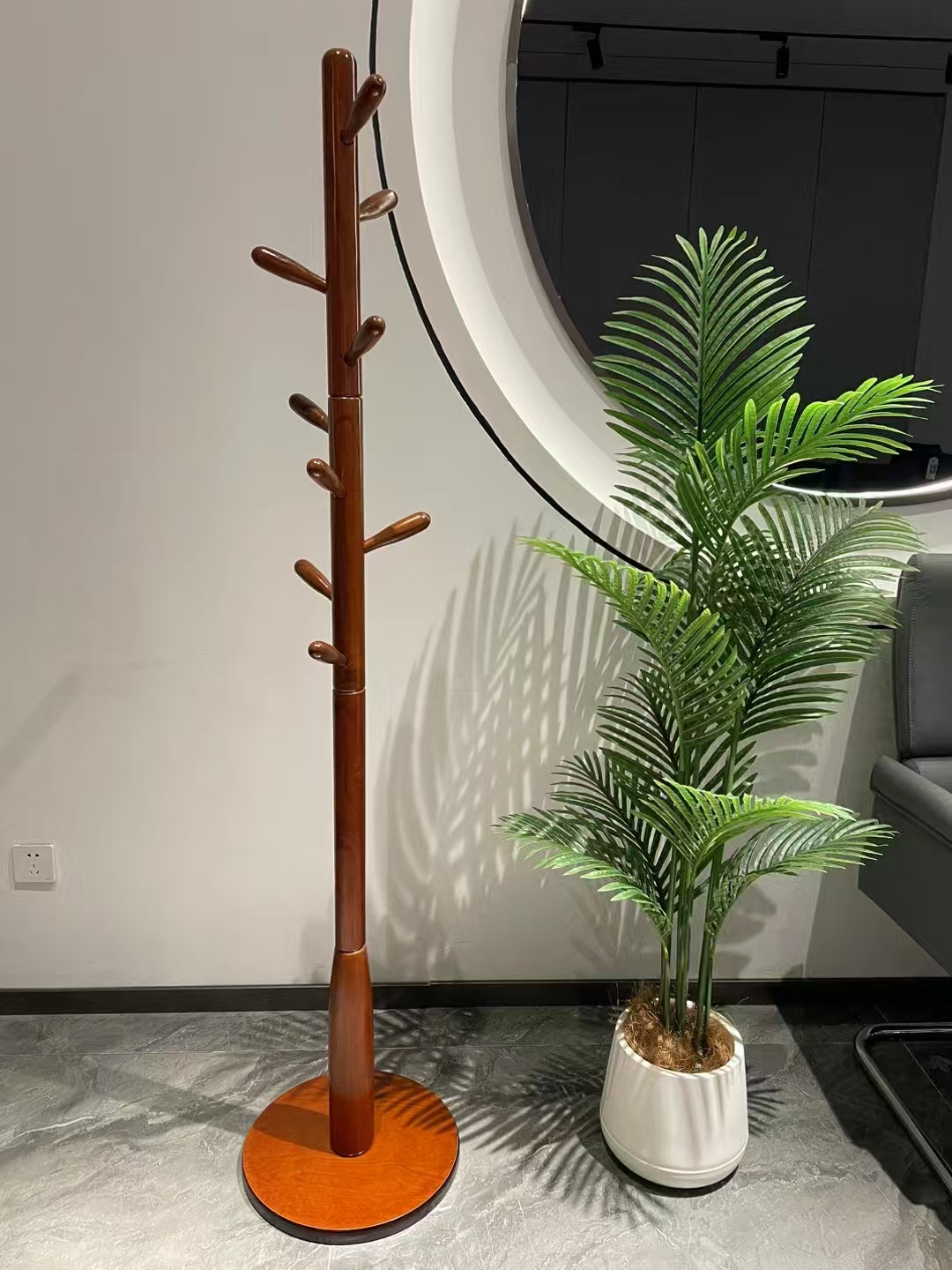 实木衣帽架挂包架子落地卧室内家用客厅立式置物挂架进门挂衣服杆详情7