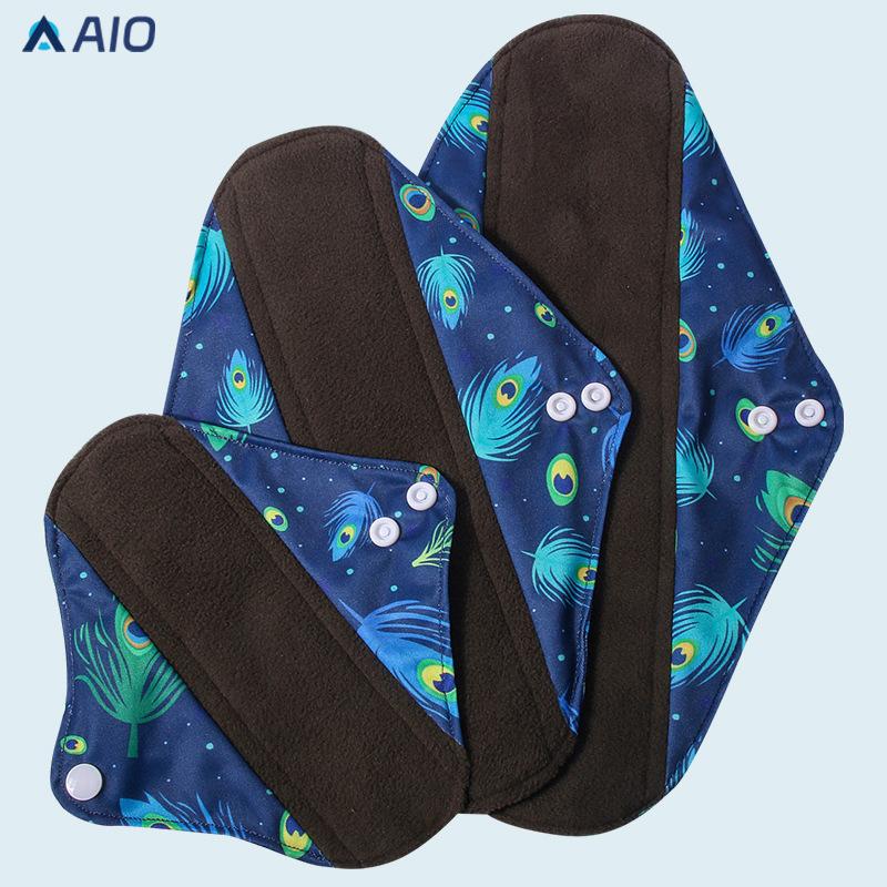 cross-border bamboo charcoal washable sanitary pad suit recycling maternity sanitary pad menstrual pads manufacturer