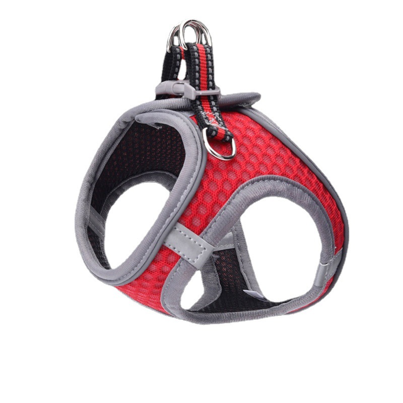 T Cross-border stock vest style dog leash for small and medium-sized dogs, cats and dogs, breathable mesh fabric pet chest and back Specification image