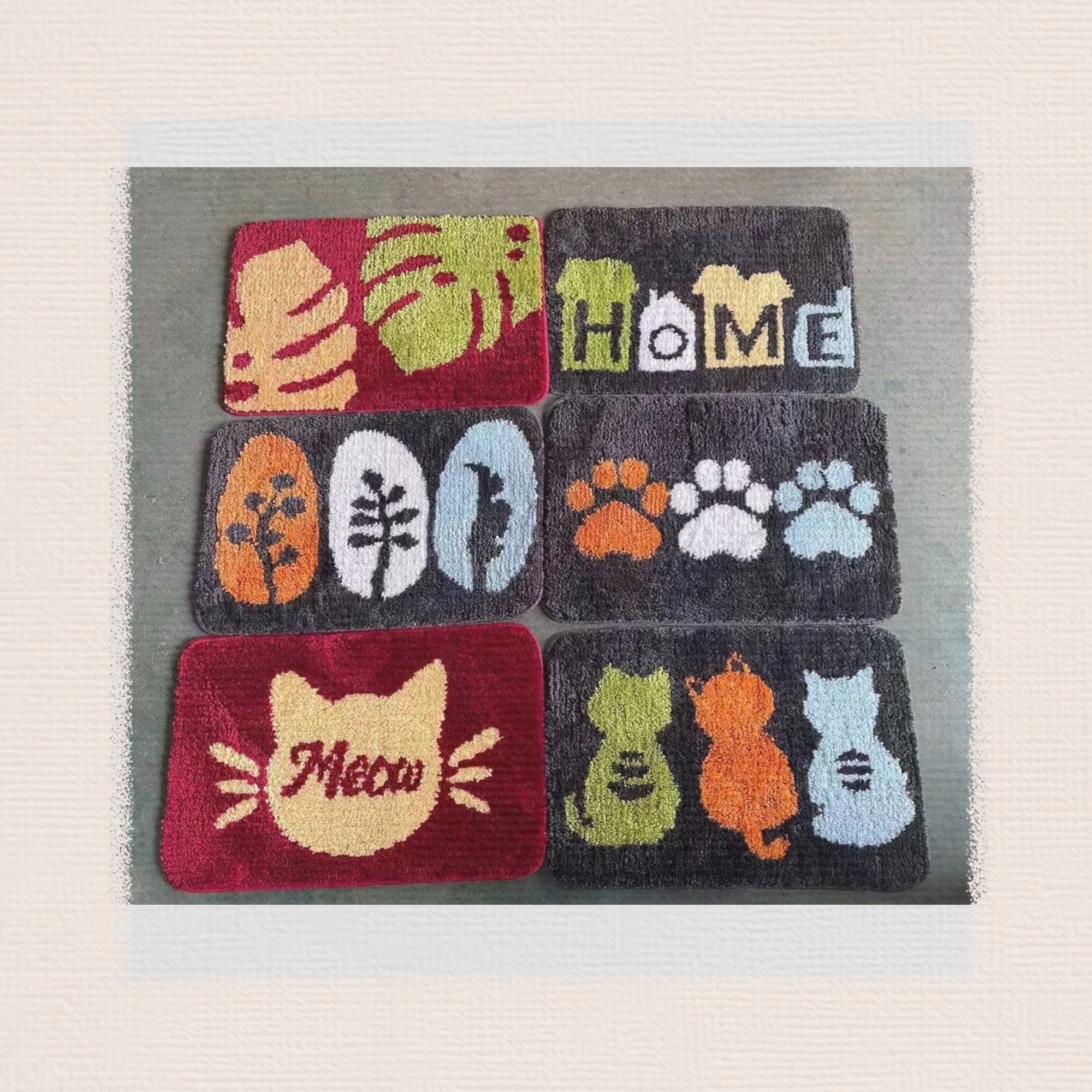 The new ultra-fine colored jacquard floor mat, water-absorbing and anti-slip mat, home door mat, floor mat, bathroom mat, kitchen mat and carpet have excellent water-absorbing and anti-slip effects. There are multiple patterns available for mixing. The size is 38*58cm Specification drawing