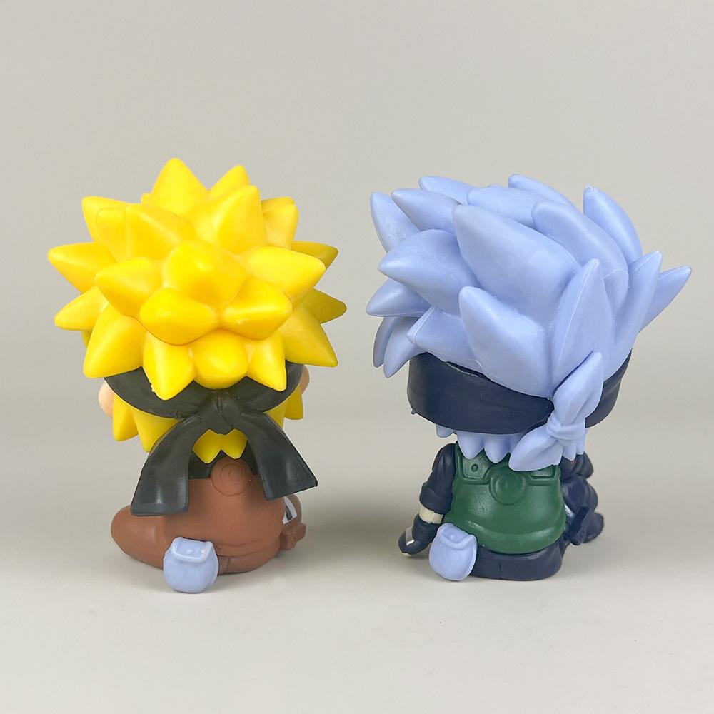 naruto hand-made anime sitting posture naruto kakashi sasuke skunk car decoration two-dimensional doll model box Specification drawing