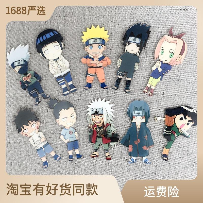 anime peripheral naruto refridgerator magnets kakashi magnetic paste anime expo hot sale creative cartoon secondary element