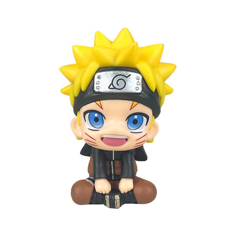 naruto hand-made anime sitting posture naruto kakashi sasuke skunk car decoration two-dimensional doll model box Item Picture