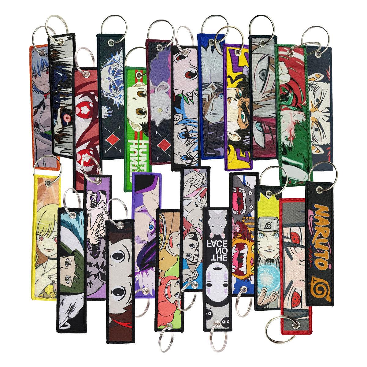 naruto pirate dragon ball ghost kill anime weaving mark keychain japanese anime pendants anime keychain wholesale