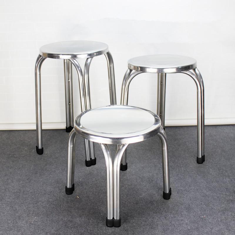 stainless steel chair four footstool dining room office household outdoor round stool metal dining chair furniture