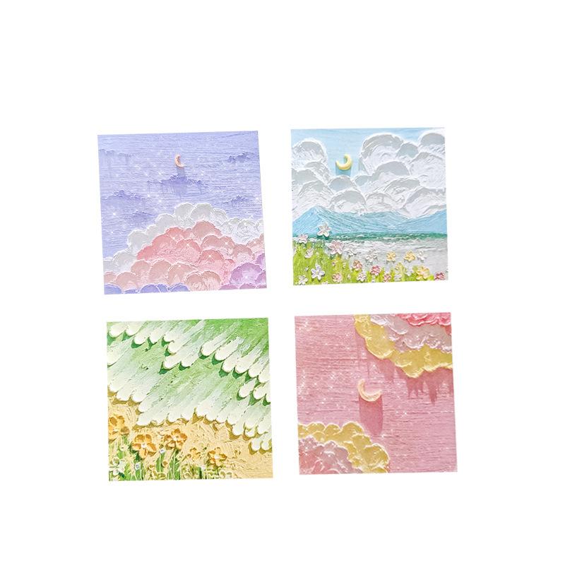 oil painting sticky notes student note sticker index stickers cute landscape message notepad simple memo notes Item Picture