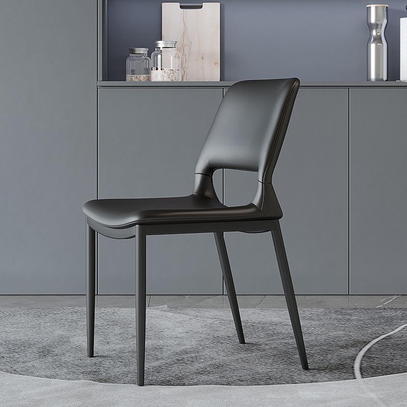 italian simple modern dining chair microfiber leather chair nordic minimalism dining room chair light luxury home leather dining chair designer