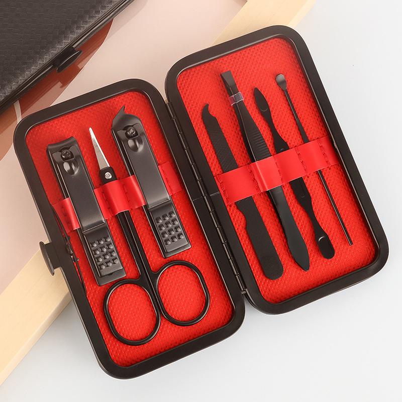 7-Piece Black Nail Clippers Set Household Blackening Nail Scissors Manicure Manicure Set Manicure Implement