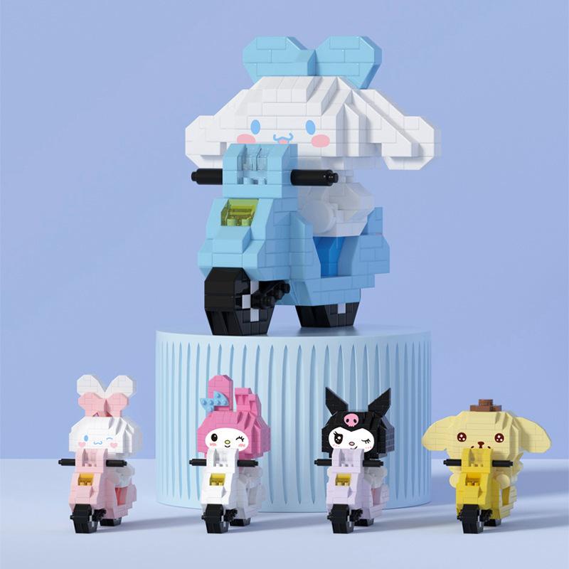Mekensham Miniature Small Particles Assembling Puzzle Motorbike Toy Doll Building Blocks Girl Gift K10-14