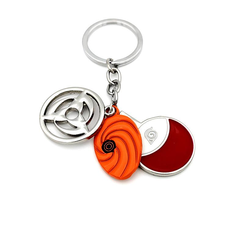 anime peripheral ornament naruto keychain xiao organization red cloud pendant wooden leaf logo alloy pendant wholesale Specification drawing