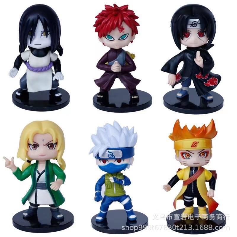 Naruto Hand-Made Box Full Set of Doll Q Version Naruto Sasuke Kakashi Gaara Ban Xiao Organization Ornaments details Picture