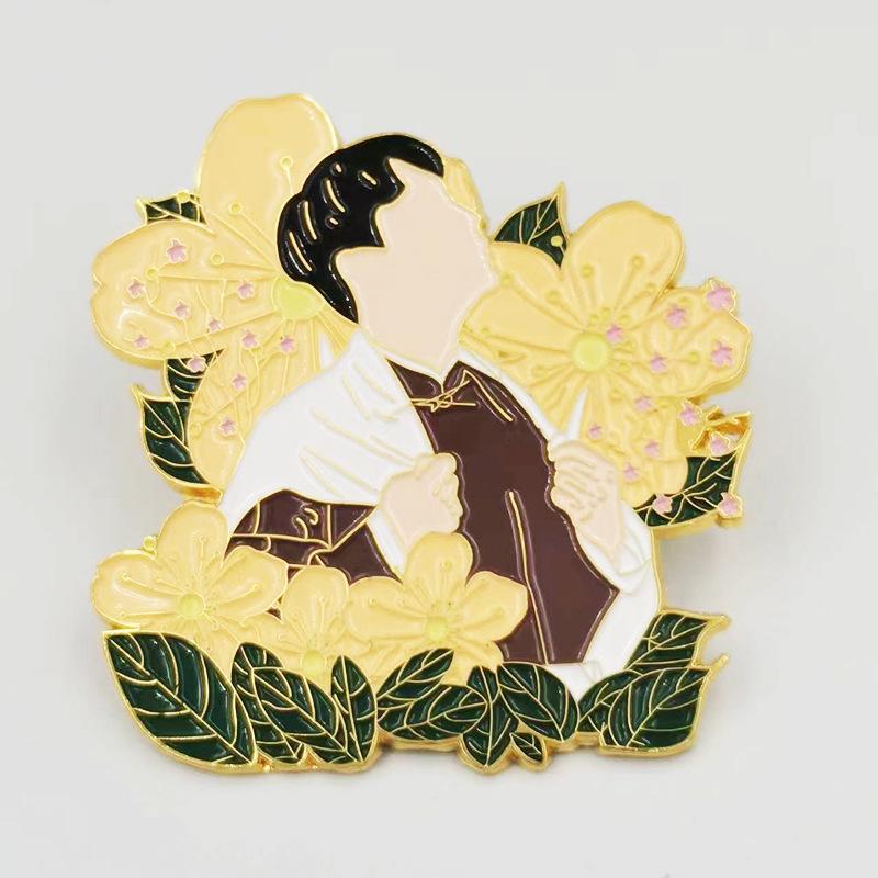 golden m badge customized factory cartoon cartoon name tag brooch medal customized metal school badge paint badge processing Application Scenario