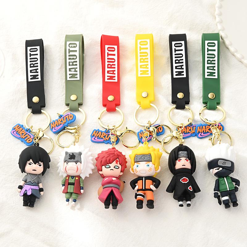 cross-border naruto keychain cartoon two-dimensional pendant schoolbag small gift wholesale anime keychain cute