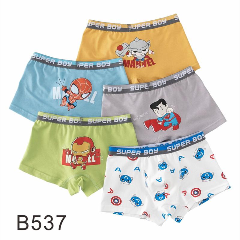 children's underwear pure cotton boxer marvel cartoon combination medium and big children student boy underpants factory wholesale Item Picture