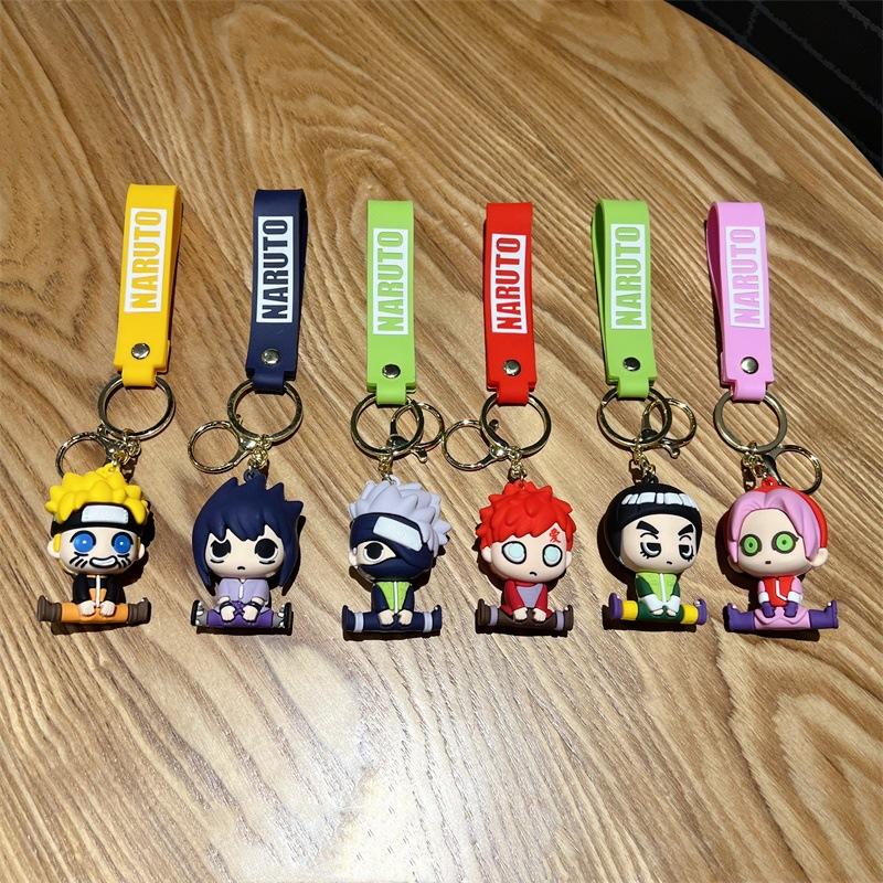 Creative Anime Naruto Keychain Cute Split Naruto Sasuke Gaara Keychain Men's and Women's Handbags Pendant