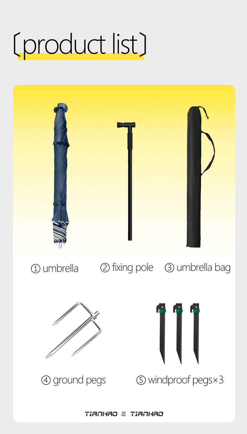 long walking stick style -Outdoor Umbrella-Black Coating详情9