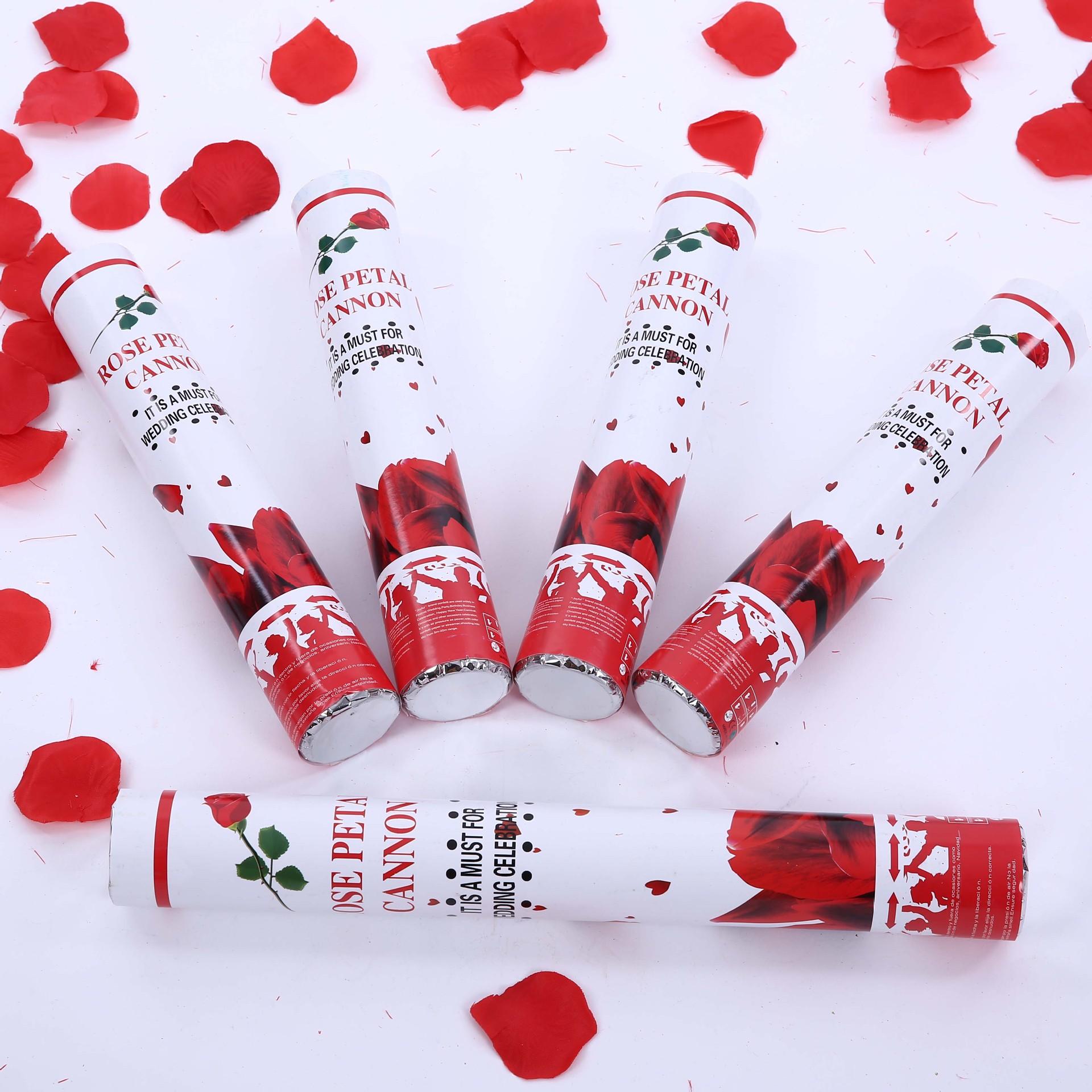 Petal Fireworks Wedding Celebration Supplies Party Evening Stage Rose Fireworks Tube Festival Start Confetti Cracker