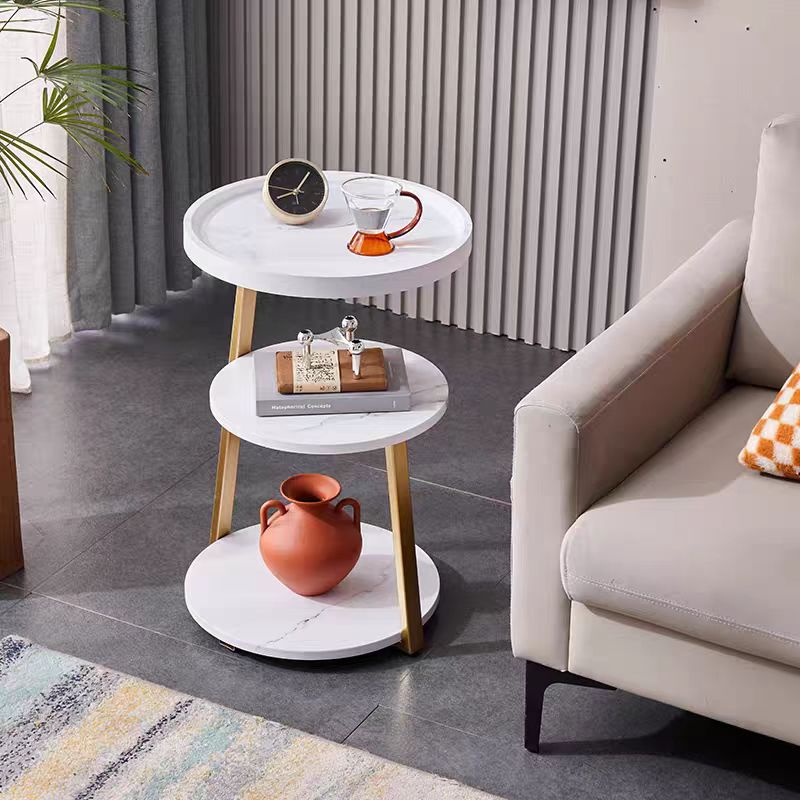 Light luxury three-story side table, small living room, home hotel side table, homestay sofa, cabinet beside, Nordic corner table, coffee table