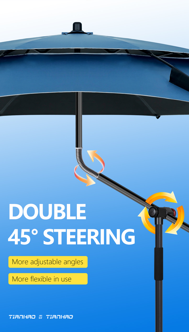 long walking stick style -Outdoor Umbrella-Black Coating详情5