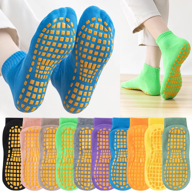 factory wholesale non-slip socks children's playground trampoline socks baby early education floor foot sock adult middle tube yoga socks full figure