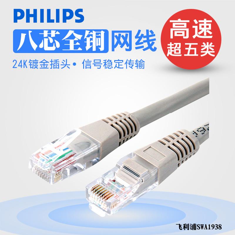 philips utp-unshielded twisted pair high-speed network jumper office home computer router internet broadband cable full figure