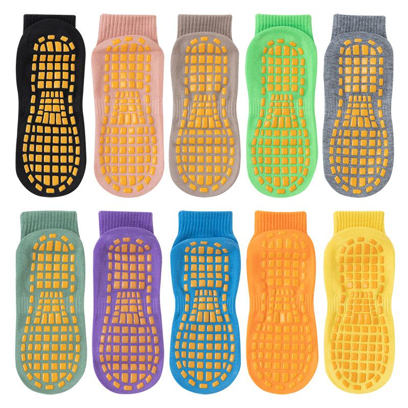 factory wholesale non-slip socks children's playground trampoline socks baby early education floor foot sock adult middle tube yoga socks Item Picture