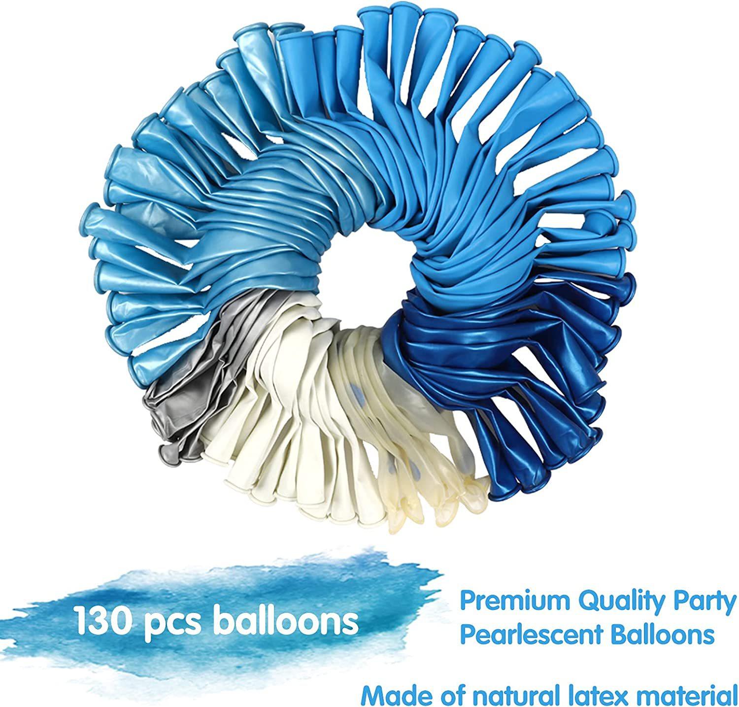 Blue Balloon Chain Set Ocean Blue Theme Birthday Wedding Party Decoration Background Specification drawing