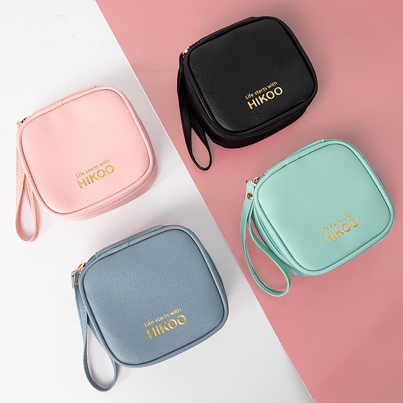 cross-border supply sanitary napkin storage bag monthly portable pu sanitary napkin small square bag waterproof sanitary pads sanitary napkin bag