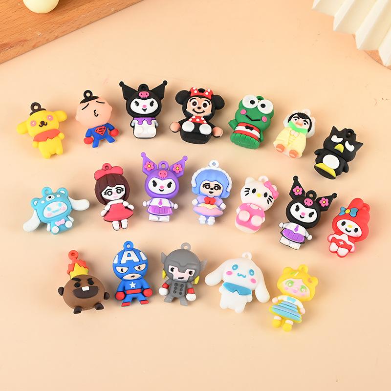 cartoon keychain customized flexible glue 3d three-dimensional key chain pendant doll silicon silicone glue cartoon printable logo