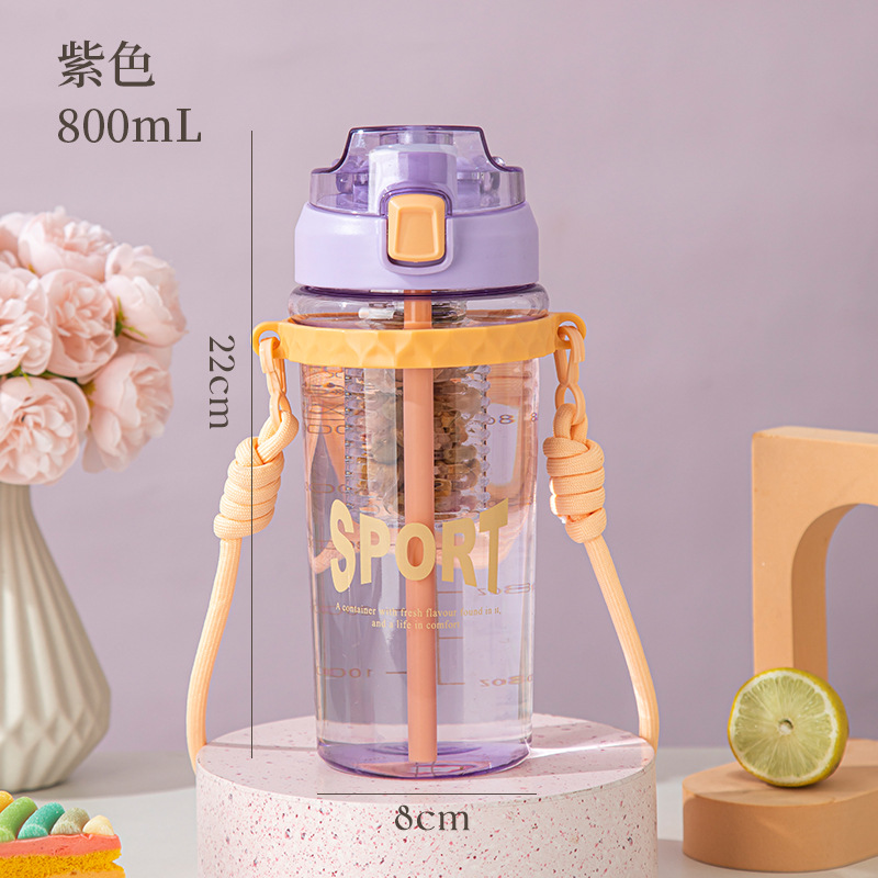 S150-TY-0959 Sports water bottle Fitness kettle High temperature resistant straw cup Portable space cup flower tea cup Application Scenario