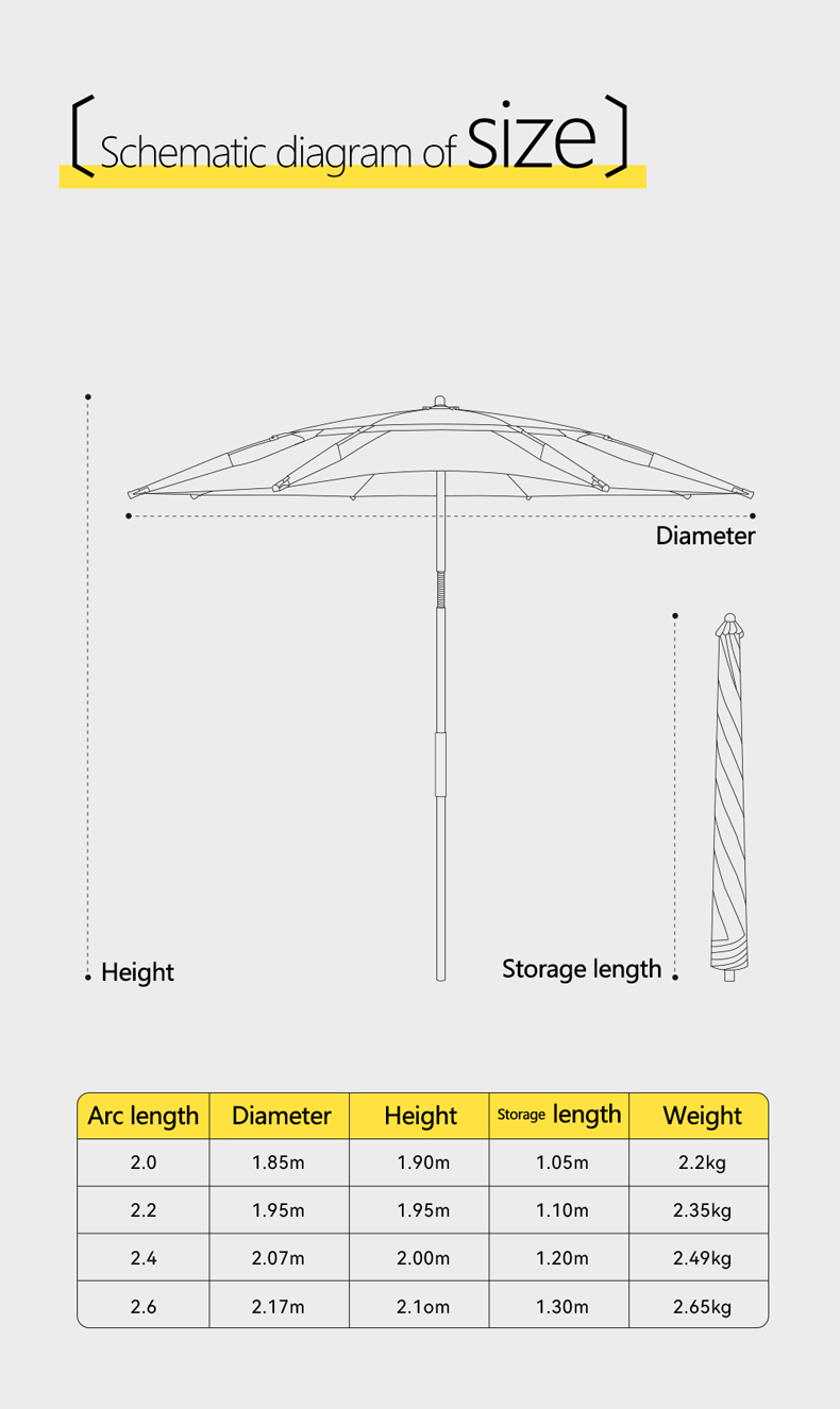 Outdoor Umbrella - Oxford Silver Coating - Spring Tilt详情8