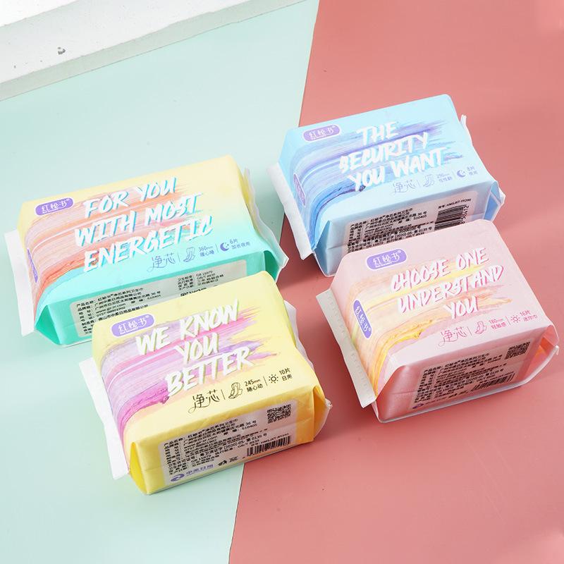 Red Secretary Core Sanitary Napkin Ultra-Thin Core Body Stereo Leakproof and Breathable Sanitary Pads Factory Wholesale and Export full figure