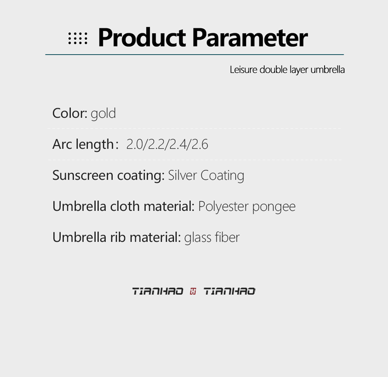 Outdoor Umbrella - Oxford Silver Coating - Spring Tilt详情9