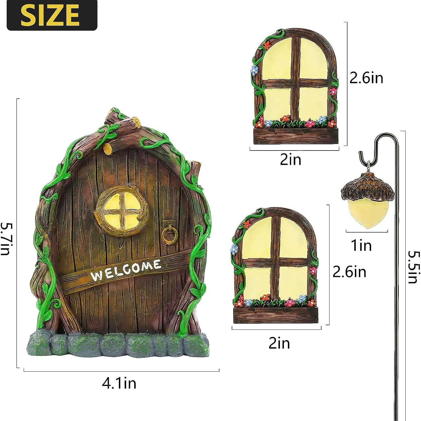 Cross-Border Resin Doors and Windows Pendant Luminous Doors and Windows Tree Pendant Courtyard Garden Decorations Resin Crafts Tree Decoration Application Scenario