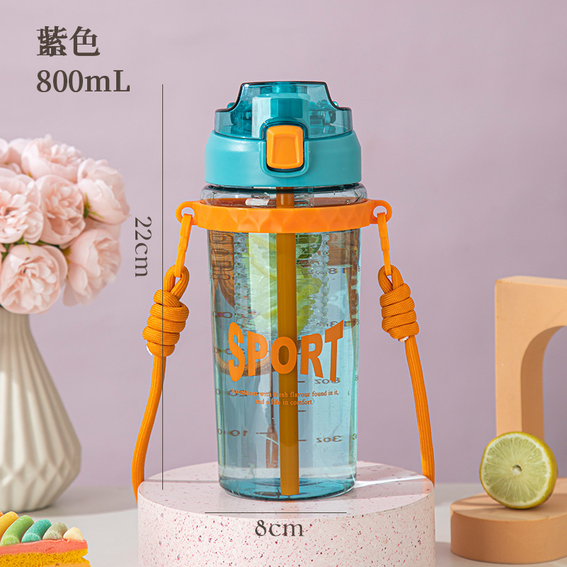 S150-TY-0959 Sports water bottle Fitness kettle High temperature resistant straw cup Portable space cup flower tea cup Item Picture