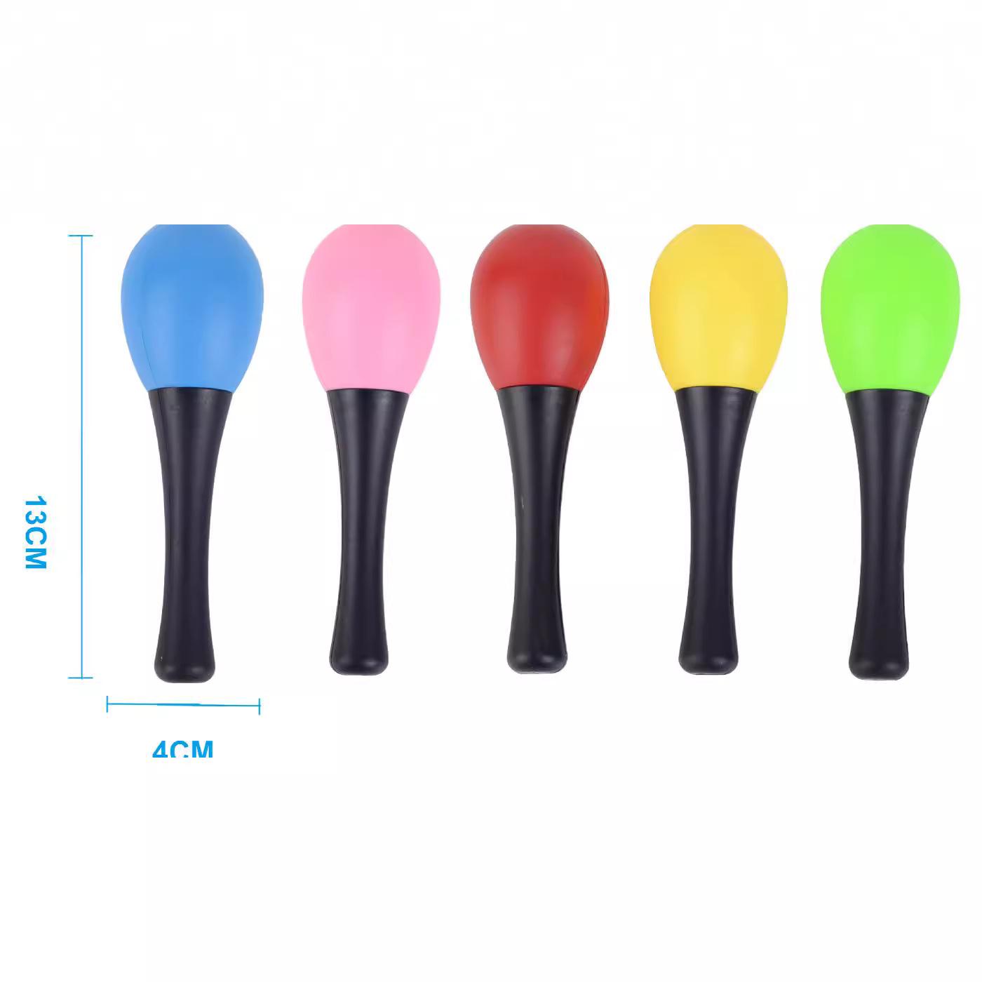 sand hammer rattle toys sand hammer sand ball early education teaching aids plastic rattle toys sand hammer long 13cm sand egg 4cm Specification drawing