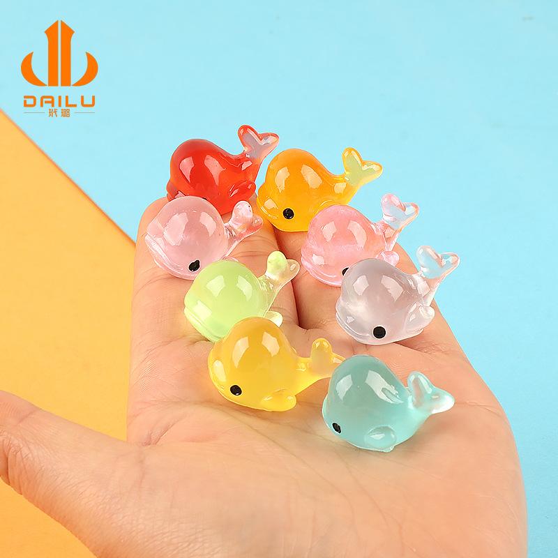 simulation luminous whale resin accessories wholesale cream glue hairpin jewelry material keychain shoe buckle accessories