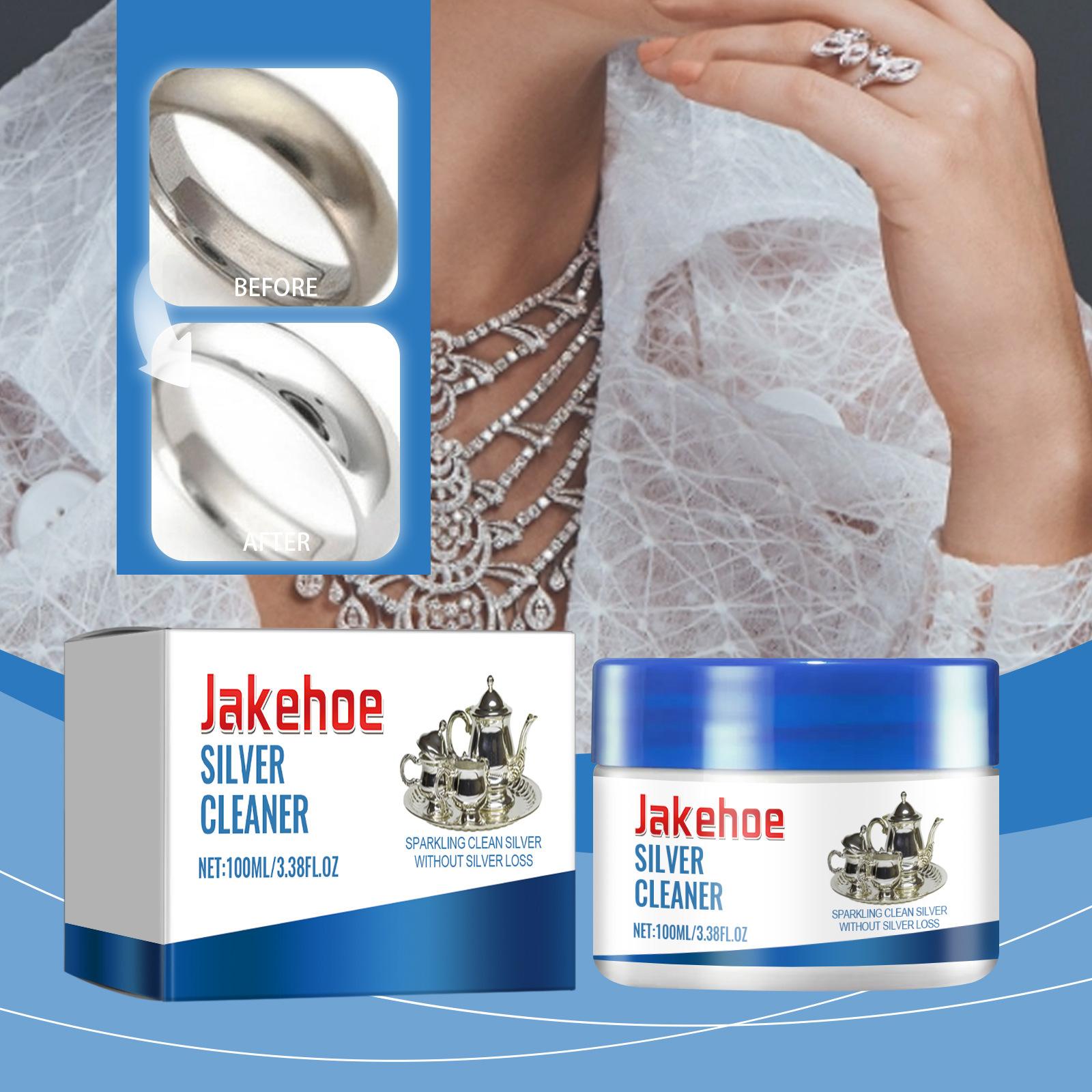 jakehoe silver jewelry facial cleanser silver-ware black stain yellow stain cleaning ring silver cup necklace silver jewelry cleaner
