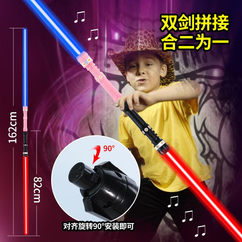 Laser Sword Star Wars Two-in-One Luminous Toy Sound Glow Stick Children's Sword Stall Cross-Border Wholesale Application Scenario