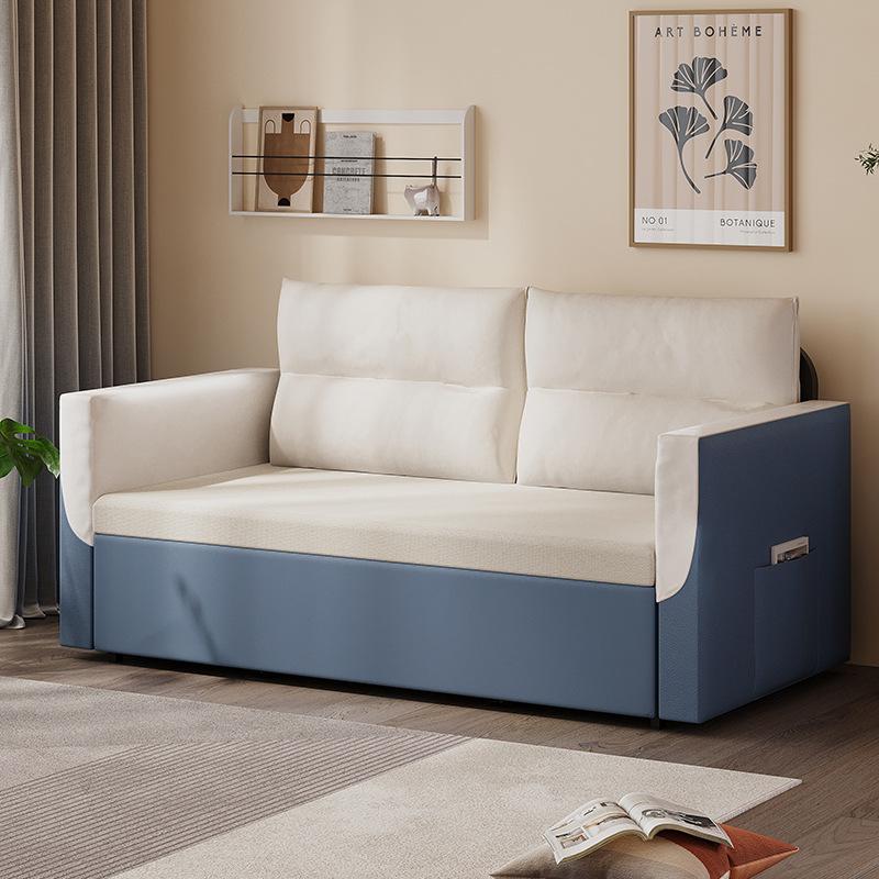 new small apartment sofa leather sofa bed foldable dual-purpose 2024 single double balcony multifunctional sofa bed