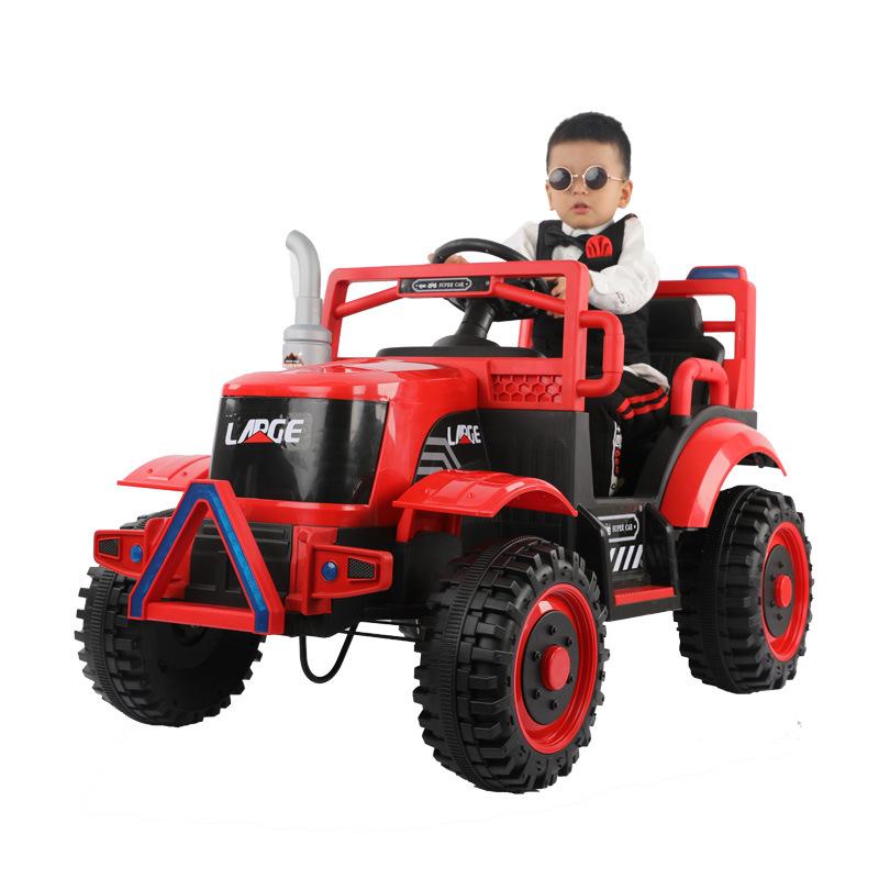handsome red children's electric car tractor engineering vehicle with bucket can sit adult large men and women charging toy car Item Picture