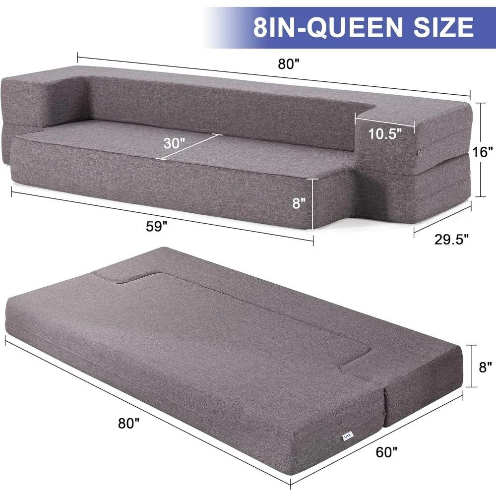 Factory Direct Sales Comfortable Foam Sponge Folding Sofa Bed Washable Multifunctional Home Sofa Bed