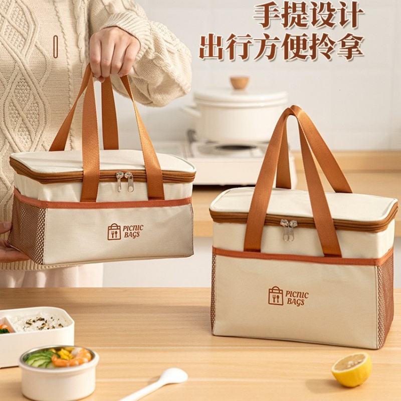 手提保鲜袋铝箔上班族小学生饭盒袋专用防水午餐包便当保温袋大号