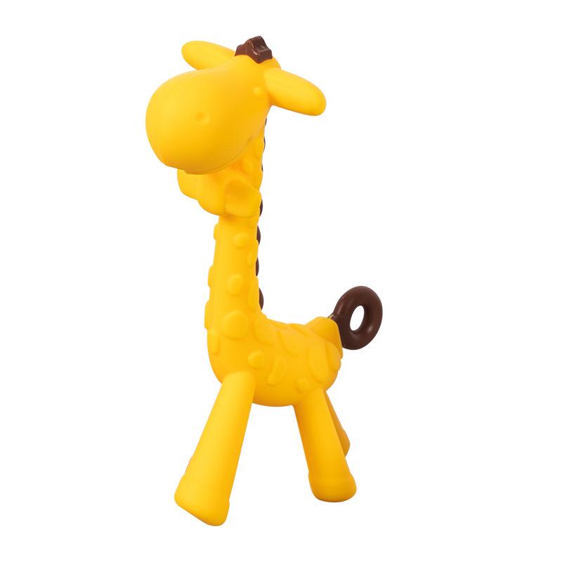 factory wholesale deer teether giraffe transparent color silicone teether teether grinding machine edible silicon munchkin soothing chews molar rod full figure